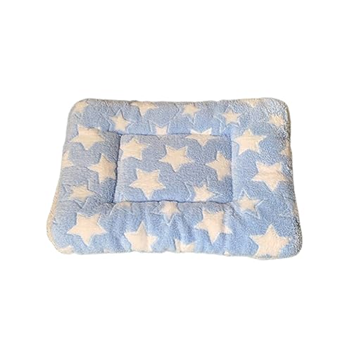 tuwiwol Kuscheltier Plüschbett für warme und gemütliche Nächte, Polyester Cartoon Schlafmatte für Katzen und Hunde, Haustierbett, Haustiermatte, Blauer Stern, 30 * 40cm von tuwiwol