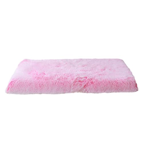 tuwiwol Leicht zu reinigendes Haustierkissen, geeignet für alle Rassen, strapazierfähiges Hundebett aus Polyester, Leistungs Verhältnis, rosa weiß, L 75 * 50 * 7cm von tuwiwol