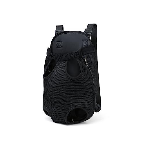 tuwiwol Polyester Baumwoll Haustier Tragetasche, tragbar, atmungsaktiv, einfarbig, für Outdoor Reisen, Wandern, Haustiere, die Rucksack tragen, Schwarz, L von tuwiwol