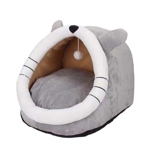 tuwiwol Weiches Katzenbett bietet Ihrem pelzigen Freund ultimativen Komfort. Gemütliches Haustierhöhlenbett aus Baumwolle für Welpen, Kätzchen, süßes Katzenbett, L von tuwiwol