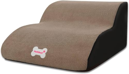 2-Stufen-Hundetreppe For Schlafsofa, Rutschfeste Schaumstoff-Haustierrampe For Kleine Verletzte Hunde Und Katzen, Tragbare Haustierleiter Mit Abnehmbarem Und Waschbarem Plüschbezug ( Color : A , Size von tylxayoxa