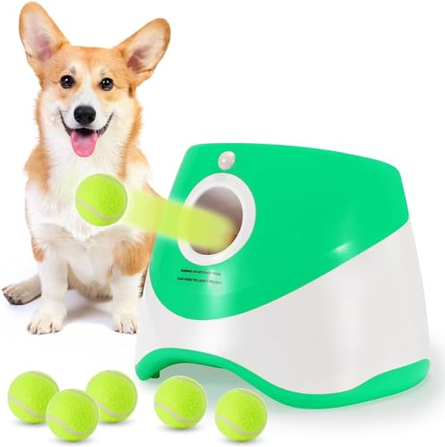 Automatischer Hundeballwerfer, Interaktive Hunde-Tennisballwerfermaschine For Kleine Und Mittelgroße Hunde, Welpen-Apportierspielzeug, Tolle Übung For Hunde Mit 6 Bällen, Mini-Version ( Color : B ) von tylxayoxa