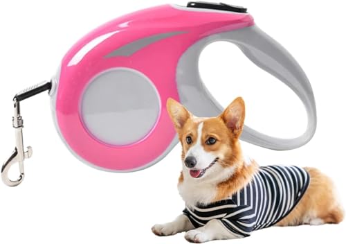 Einziehbare Hundeleine, 3 M Ausziehbare Hundeleine Mit EIN-Knopf-Bremse Und Verriegelung, Ausziehbare Hundeleine for Hunde Bis Zu 20 Kg(Color:Pink,Size:S) von tylxayoxa