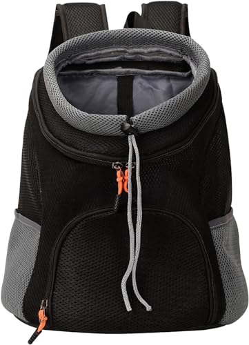 Haustier Rucksack Hund Tragetasche Für Kleine Mittelgroße Hunde Und Katzen, Atmungsaktiv Und Bequem Haustier Tragbar Reisetasche Mit Sicherheitsstreifen Für Wandern Reisen Im Freie (Color : Black, S von tylxayoxa