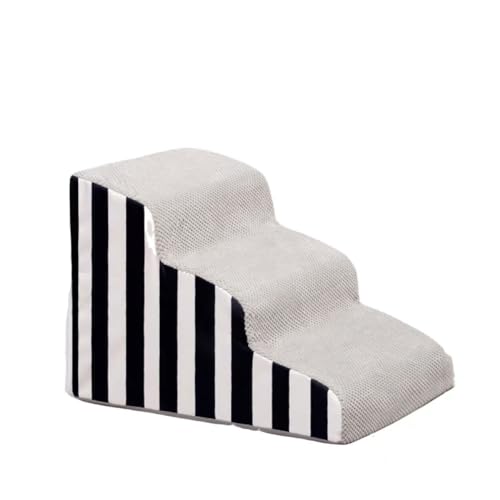 Haustiertreppe, 3-stufige Hundeleiter Für Sofa Und Bett, rutschfeste Schaumstoff-Hunderampe Für Kleine Verletzte Hunde Und Katzen Mit Abnehmbarem, Waschbarem Bezug (Color : C, Size : 3 Steps) von tylxayoxa