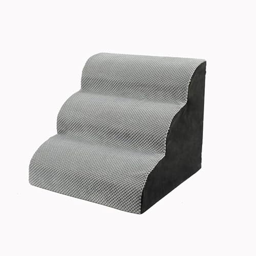 Hundestufen Fürs Bett, Hundetreppe Mit Waschbarem, Rutschfestem Bezug, Stabile 3-Stufen-Haustiertreppe for Hunde Und Katzen Bis Zu 22,7 Kg (Color : Gray, Size : 3 Steps) von tylxayoxa