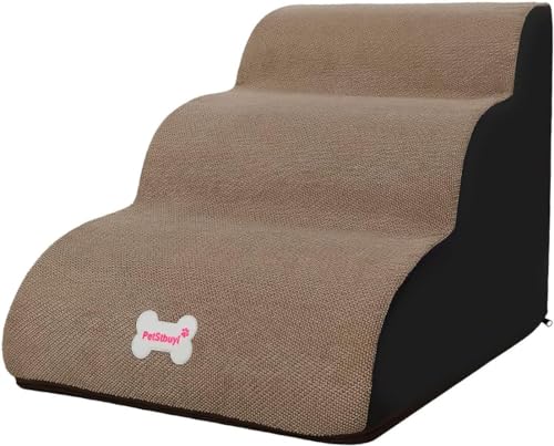 Hundetreppe, Abnehmbare Haustierrampe Mit Waschbarem Und Mit Reißverschluss Versehenem Bezug, Hundetreppe For Hochbett Und Sofa, Tragbare Haustierrampentreppe Mit Rutschfester Unterseite ( Color : B , von tylxayoxa