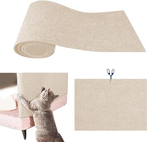 Katzenkratzmatte Für Katzenwand,Kratzmatte Für Katzen, Selbstklebend Kratzmatte Katze, DIY Trimmbarer Teppich Matte Pad Katzenkratzbretter, Katzenteppich Für Kratzbaum (Color : Khaki, Size : 30 * 100 von tylxayoxa