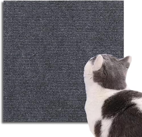 Katzenkratzpads, Zuschneidbare Katzenkratzmatte, Selbstklebender Katzenkratzteppich, 4 Mm Dicker Pad-Ersatz for Kratzbaum-Regalregale, Couchmöbel Und Sofa-DIY-Schutz (Color : Gray, Size : 12 * 40in) von tylxayoxa