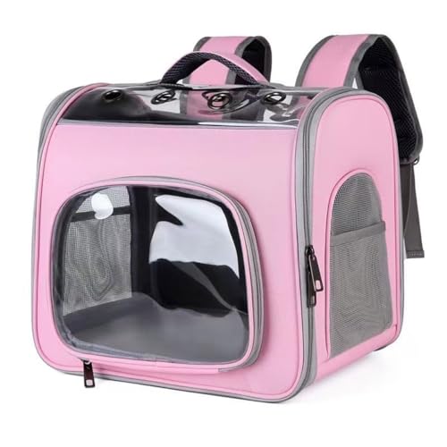 Tragetasche For Hunde Und Katzen, Geräumiger Und Atmungsaktiver, Faltbarer Haustier-Netzrucksack Mit Metallrahmen, Stabiler Und Bequemer Korb For Zugreisen ( Color : Pink , Size : 41*30*35 ) von tylxayoxa