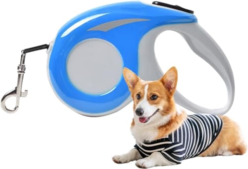 Verhedderungsfreie Einziehbare Hundeleine 5 M, Strapazierfähige Ausziehbare Hundeleinen Aus Nylonband, Geeignet for Kleine Und Mittelgroße Hunde Bis 20 Kg(Color:Blue,Size:S) von tylxayoxa