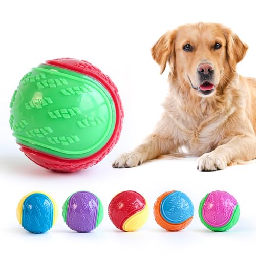 ulafbwur 1/4 Stück quietschende Hundebälle, interaktives Hundeballspielzeug für das Training, Kaubälle für Welpen, Zahnungsspielzeug, Apportierspiel, Hundespielzeug 1pc von ulafbwur