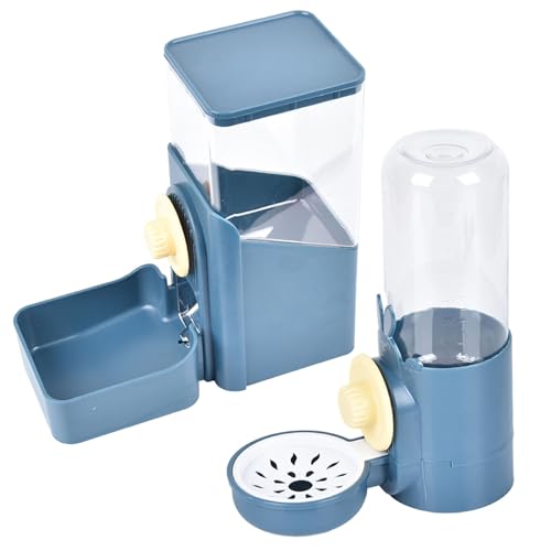 ulafbwur Hängender Automatischer Tierfutter-Wasserspender, Auto Gravity Pet Feeder und Waterer Set, 1 Set Automatischer Haustier-Futterspender Automatischer Hunde Wasserspender Große Kapazität von ulafbwur