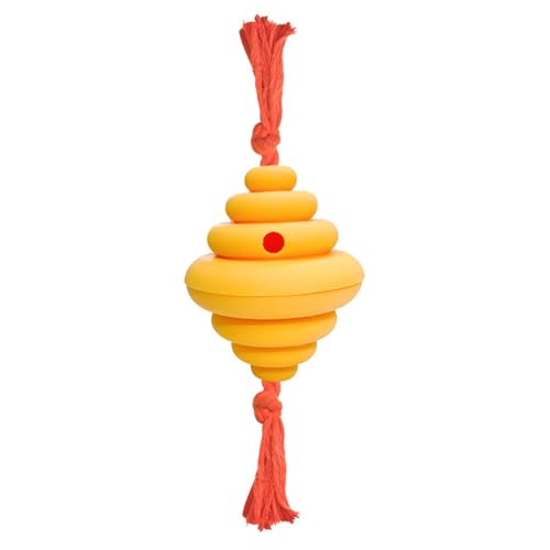 ulafbwur Puppy Toys Interaktives Hundespielzeug, Ball mit Seil, Wabenform, multifunktional, Reinigung, Lebensmittelspender, Outdoor-Spielspielzeug, lustiges Hundespielzeug von ulafbwur