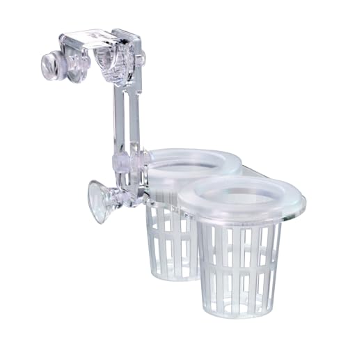 Aquarium-Töpfe, Pflanzgefäß für Aquarien, klarer Wassertopf mit Loch, Angeldekoration, verstellbare Doppel-Tassen, Hydrokultur-Zubehör, für die Aquarium-Töpfe, Pflanzgefäß für Aquarien, klarer Wassertopf mit Loch, Angeldekoration, verstellbare Doppel-Tassen, Hydrokultur-Zubehör, für die von ulapithi