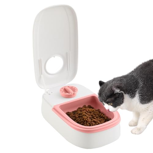 Automatischer Katzenfutterautomat, zeitgesteuerter Hundefutterspender - Automatischer Futternapf für Hunde und Katzen - Trocken- und Nassfutter, getrennte Haustiernäpfe mit doppelter Mahlzeit, Futter- von ulapithi
