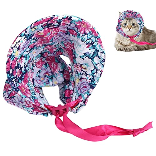 Blumenmütze für Hunde, Katzen-Sommermütze - Sommer-Haustiervisier - Verstellbare Outdoor-Sporthüte für Hunde, Sommer-Haustier-Visier, Florale Haustier-Foto-Requisiten für Reisen mit Katzen und Hunden von ulapithi