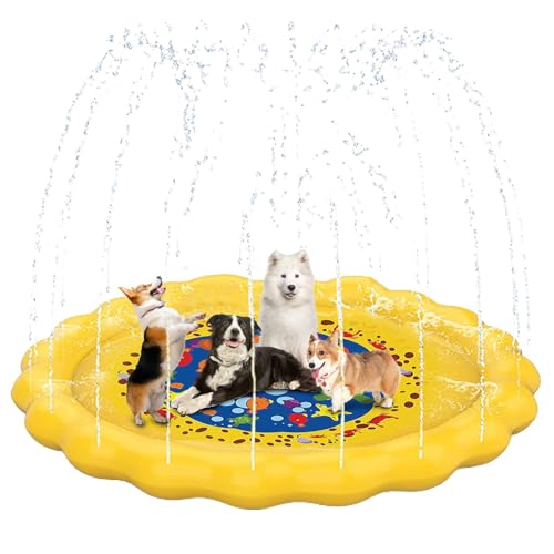 Sprinklerunterlage für Haustiere, Sprinklermatte für Hunde | 67-Zoll-Anti-Rutsch-Hundesprinkler für draußen - Dickes Hunde-Pool-Spielpad, faltbares Haustier-Outdoor-Sommerspielzeug für von ulapithi