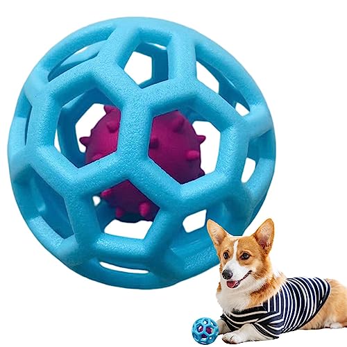 ulapithi Bunte Katzenbälle - Exquisites Welpenspielzeug, ausgehöhltes TPR-Ballspielzeug | Flexibles Balljagdspiel, Katzenspielzeug, Gitterbälle, interaktives Spielzeug mit Glocke für Katzen, Hunde von ulapithi