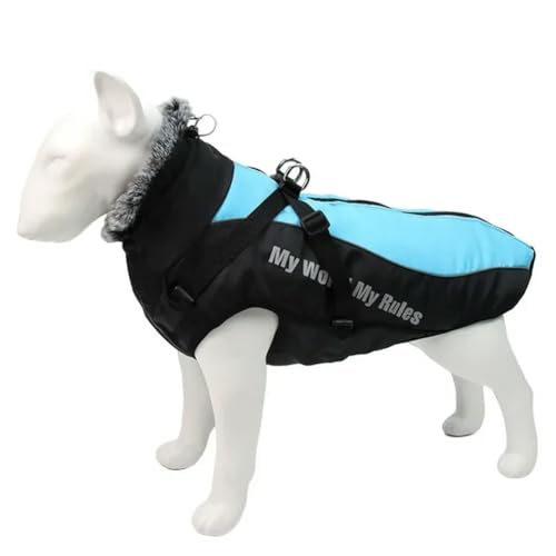 Wasserdichte Große Hundekleidung Winter Hundemantel Mit Geschirr Pelzigen Kragen Warme Haustier Kleidung Große Hund Jacke Labrador Bulldogge Kostüm von umass