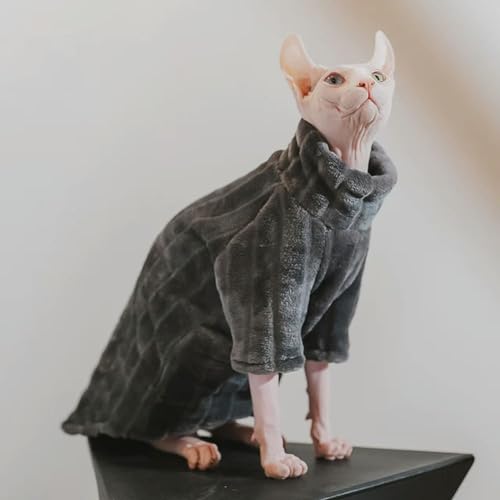 Weiche Haarlose Katze Pullover Winter Verdicken Warme Katze Kleidung Komfortable Rollkragen Weste Jacke Hund Mantel von umass