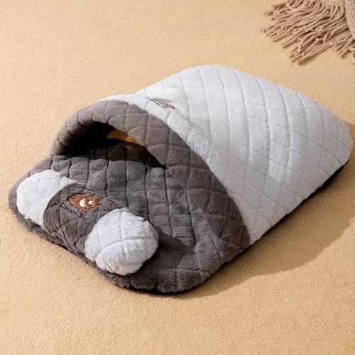 umsl Katzenbett Winter Abnehmbar Warm Halb Geschlossen Haustier Schlafsack Hundebett Haus Katzen Nest Kissen mit Kissen Katzenhaus Hundehaus Katzenhaus Katzenbett von umsl