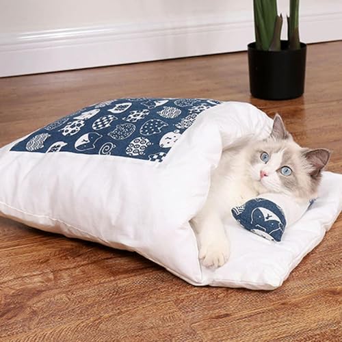 umsl Katzenbett Winter Abnehmbarer Warmer Katzenschlafsack Tiefschlaf Haustier Hundebett Haus Katzen Nest Kissen mit Kissen Katzenhaus Hundehaus Katzenhaus Katzenbett von umsl