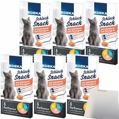 usy Bundle für EDEKA Schleck Snack Leberwurst und Katzengras 6er Pack (6x8x15g Packung) + usy Block von usy