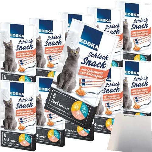 usy Bundle für EDEKA Schleck Snack Leberwurst und Katzengras VPE (11x8x15g Packung) + usy Block von usy