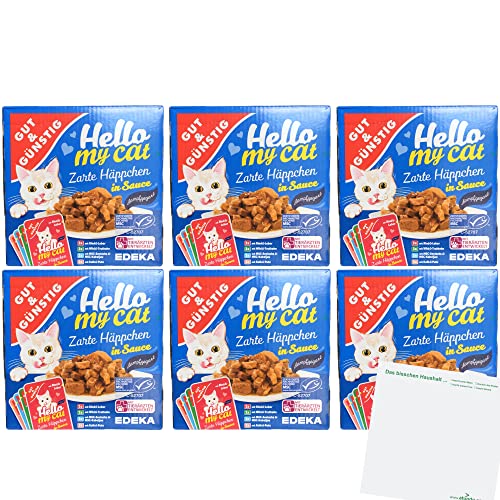 usy G&G Hello My cat Zarte Häppchen in Sauce 6er Pack (48x100g Packung) Block von usy