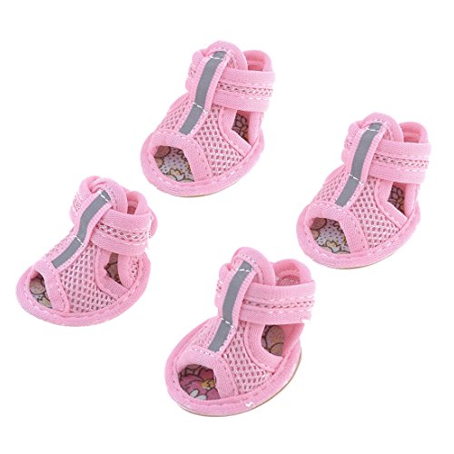 uxcell Gummisohle/Sandalen für Yorkie, Chihuaha, Größe 2, Rosa, 2 Paar von uxcell