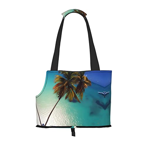 Beach Coconut Sunshine Geldbörse für kleine Hunde, weiche Seiten, tragbare Katzen-Reise-Handtasche von vacsAX