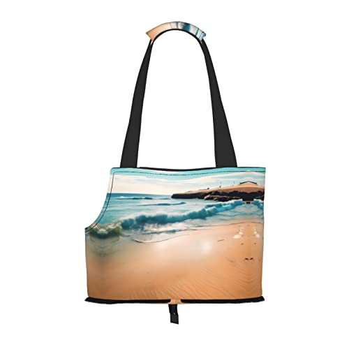 Beach Scenery Tragetasche für kleine Hunde, weiche Seiten, tragbare Katzen-Reisehandtasche von vacsAX