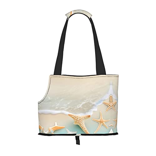 Beach Seestern Kleine Hunde-Geldbörse, weiche Seiten, Haustier-Tragetasche, Taschen, tragbare Katzen-Reisehandtasche von vacsAX