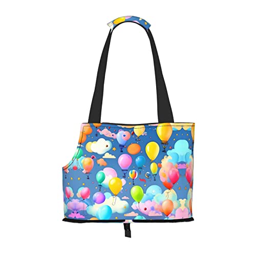 Bunte Luftballon-Tasche für kleine Hunde, weiche Seiten, tragbare Katzen-Reise-Handtasche von vacsAX