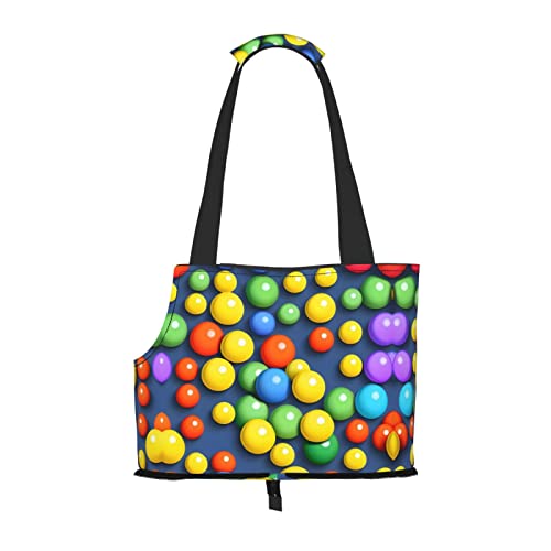 Colorful Balls Tragetasche für kleine Hunde, weiche Seiten, tragbare Katzen-Reise-Handtasche von vacsAX