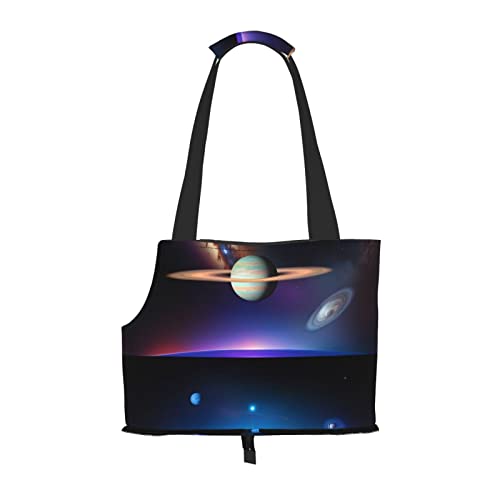 Cosmic Saturn Tragetasche für kleine Hunde, weiche Seiten, tragbare Katzen-Reisehandtasche von vacsAX