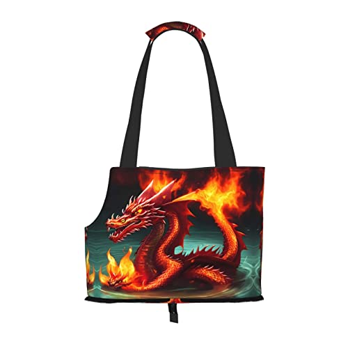 Dragon King in Fire Kleine Hunde-Geldbörse, weiche Seiten, tragbare Katzen-Reise-Handtasche von vacsAX