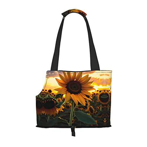 Farm Sunflower Kleine Hunde-Geldbörse, weiche Seiten, Haustier-Tragetasche, Taschen, tragbare Katzen-Reisehandtasche von vacsAX