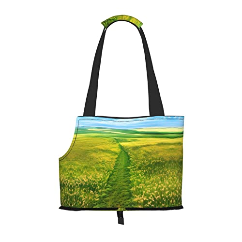 Grassland Paths Tragetasche für kleine Hunde, weiche Seiten, tragbare Katzen-Reise-Handtasche von vacsAX