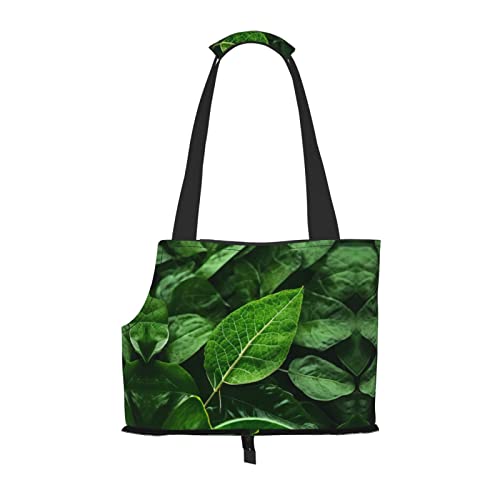 Green Leaf Nature Tragetasche für kleine Hunde, weiche Seiten, tragbare Katzen-Reisehandtasche von vacsAX