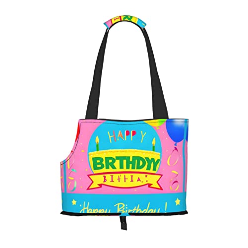 Happy Birthday Luftballon-Geldbörse für kleine Hunde, weiche Seiten, tragbare Katzen-Reise-Handtasche von vacsAX