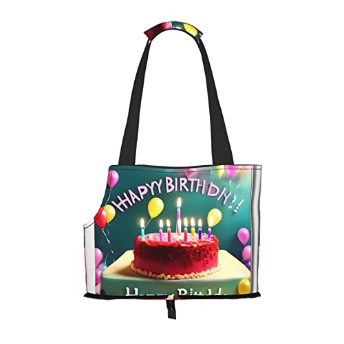 Happy Birthday Schöne kleine Hunde-Geldbörse, weiche Seiten, Haustier-Tragetasche, Taschen, tragbare Katzen-Reise-Handtasche von vacsAX