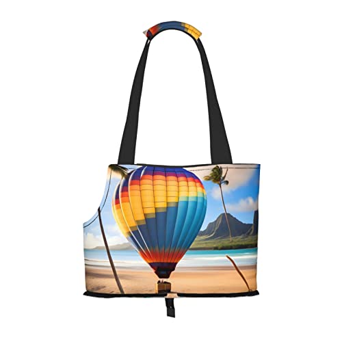 Hawaii Heißluftballon-Geldbörse für kleine Hunde, weiche Seiten, tragbare Katzen-Reisehandtasche von vacsAX