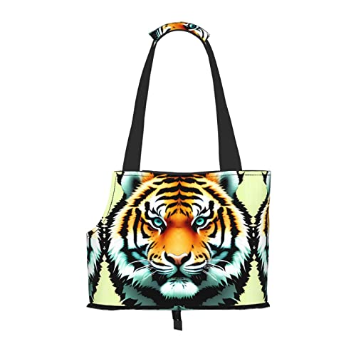 Little Fat Tiger Head Tragetasche für kleine Hunde, weiche Seiten, tragbare Katzen-Reisehandtasche von vacsAX