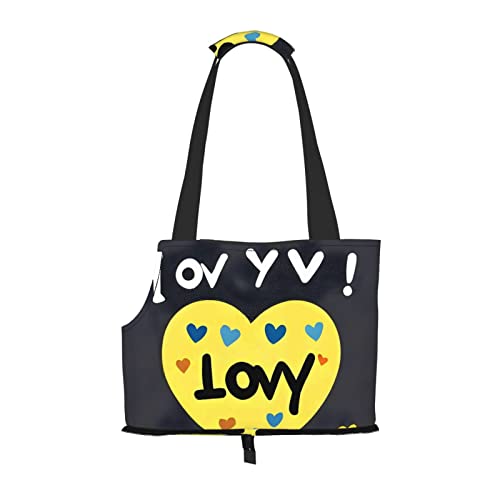 Love You with All My Heart Tragetasche für kleine Hunde, weiche Seiten, tragbare Katzen-Reisehandtasche von vacsAX