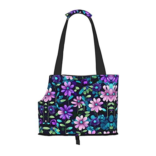 Purple Camellia Tragetasche für kleine Hunde, weiche Seiten, tragbare Katzen-Reisetasche, Tragetasche von vacsAX