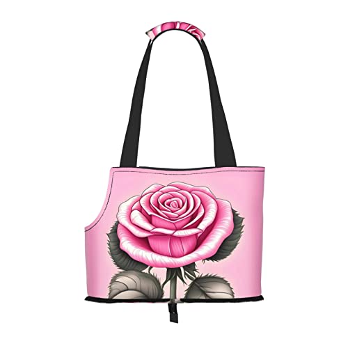 Schöne rosa Rosen kleine Hunde-Geldbörse, weiche Seiten, tragbare Katzen-Reise-Handtasche von vacsAX