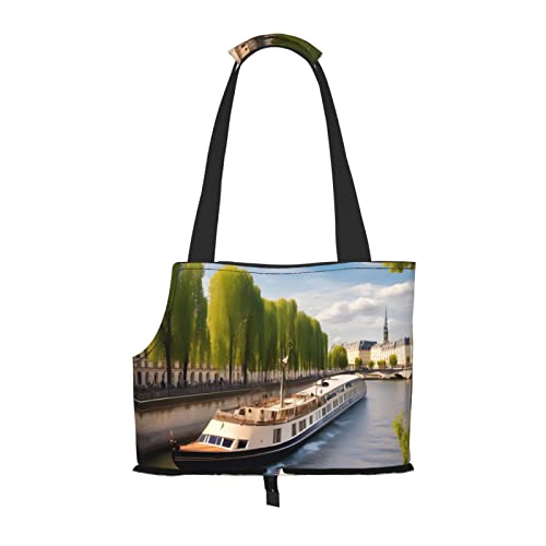 View of The Seine Tragetasche für kleine Hunde, weiche Seiten, tragbare Katzen-Reise-Handtasche von vacsAX