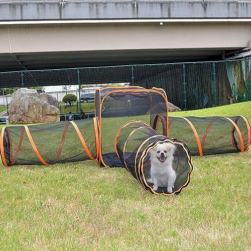 Faltbares Katzen Hunde Verstellbares Pop Up Design, Tragbares Tunnelzelt Katzen Hunde Outdoor Katzengehege Für Katzen, Kaninchen, Frettchen Und Kleintiere von vanenferse